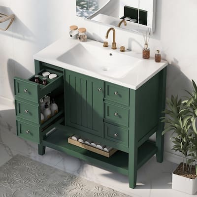 36" Bathroom Vanity With Three Drawers
