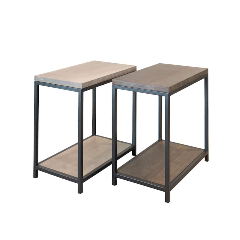 2 Tier Solid Bamboo Steel Frame Console Table