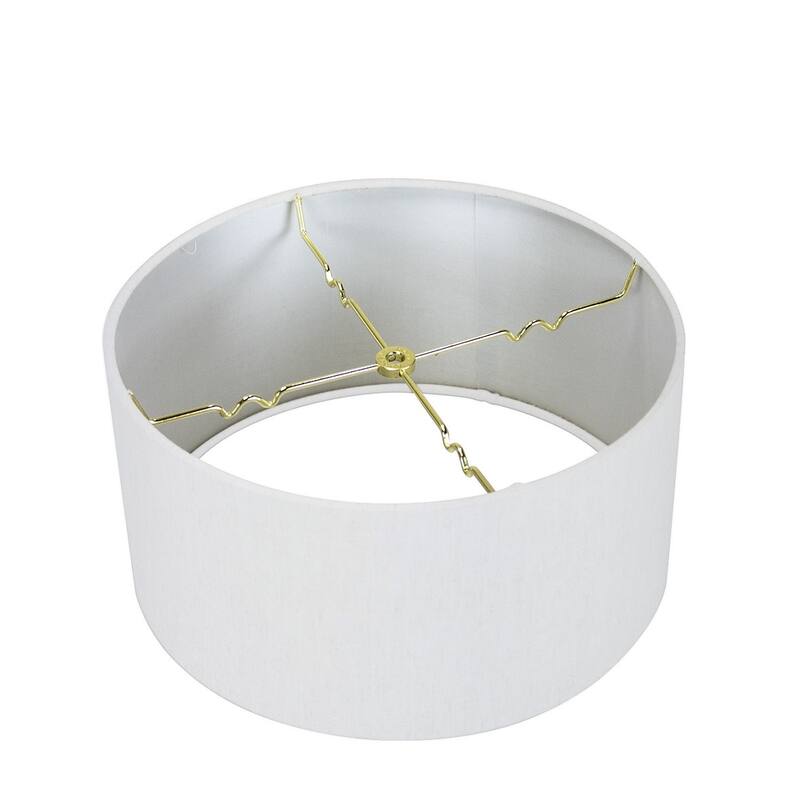 White Linen Shallow Drum Premiere Lampshade 18x18x10