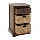 preview thumbnail 39 of 87, Cream, Teal, White or Brown Wood 2 Baskets and 1 Drawer Storage Unit - 16 x 13 x 28