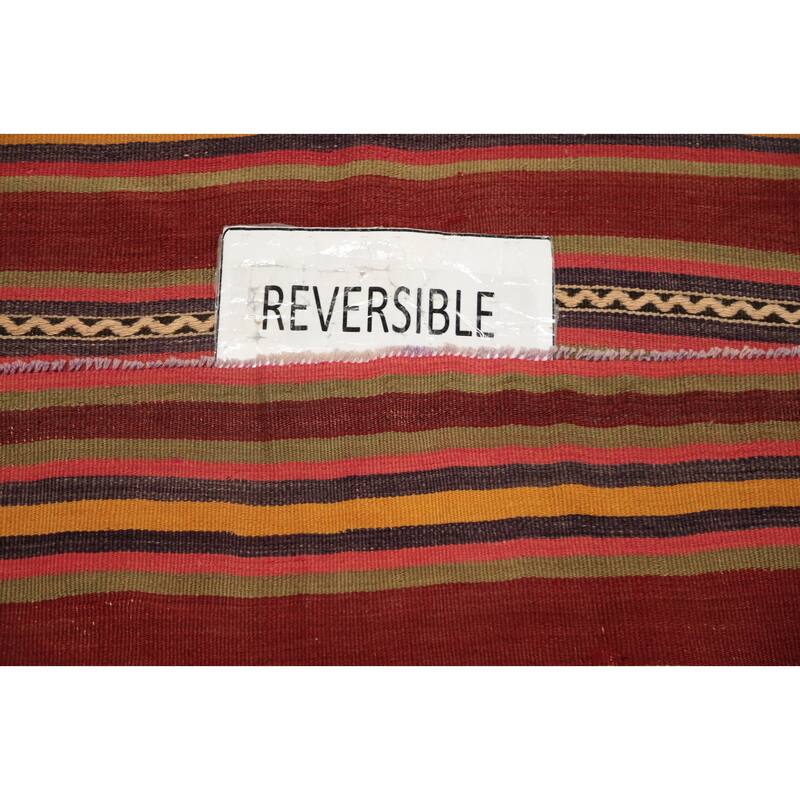 Hand Woven Oriental 100% Wool Carpet Southwestern Geometric Oranges & Rust Kilim Area Rug - 7' 5'' X 4' 7''