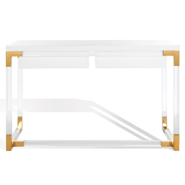 Safavieh Couture Dariela Acrylic Desk Black Cerused Oak
