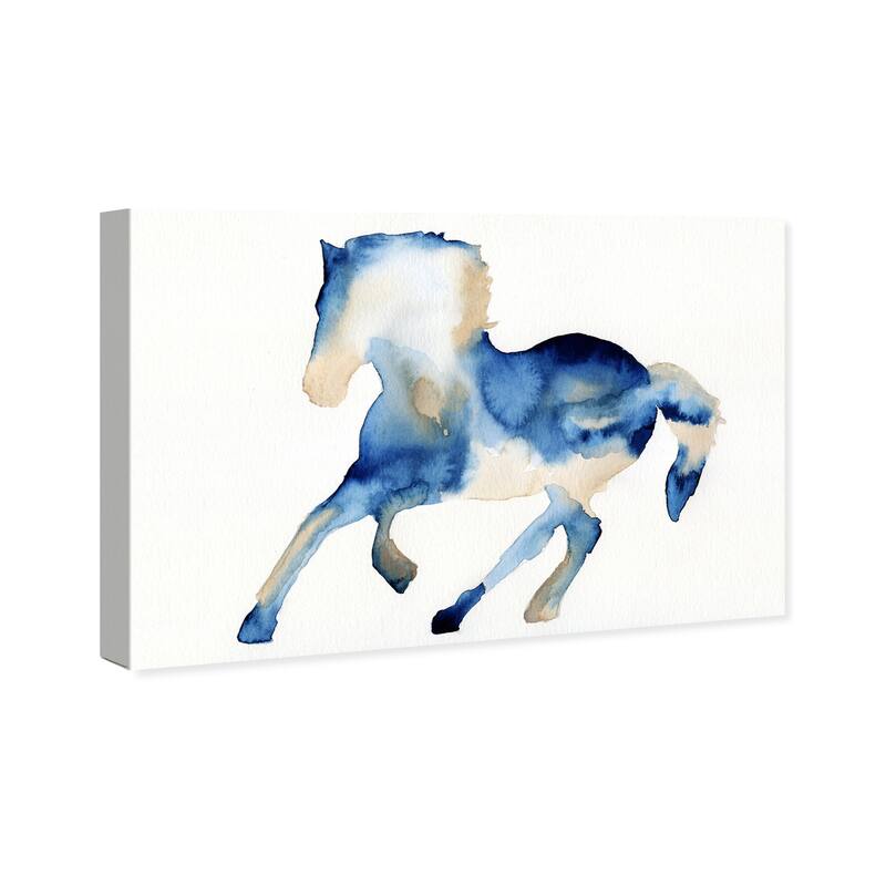 Wynwood Studio Canvas Animals Beau Cheval Bleu I Blue and Light Blue