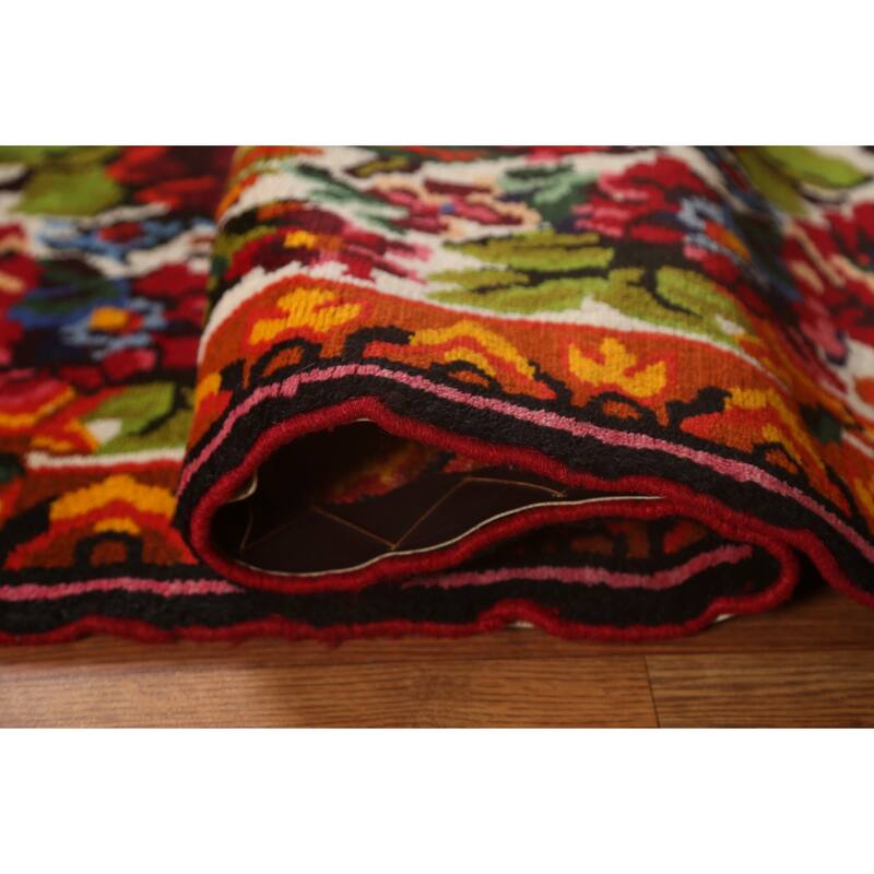 Hand Knotted Oriental 100% Wool Carpet Traditional Floral Beige & Ivories Bakhtiari Area Rug - 4' 11'' X 3' 5''