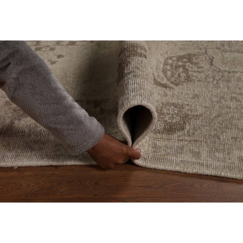 Distressed Tabriz Persian Area Rug Handmade Wool Carpet - 6'7"x 9'2"