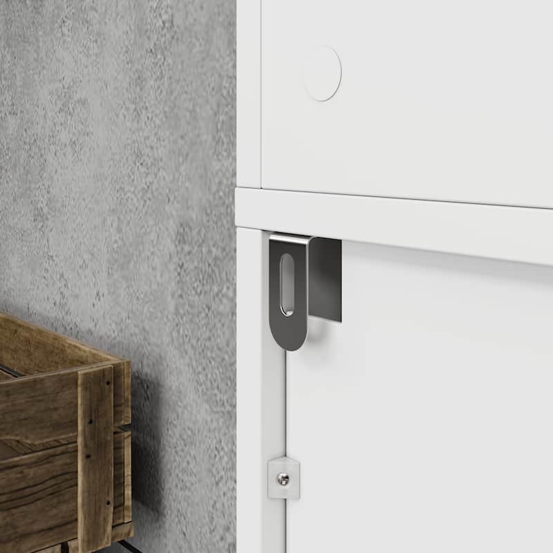 74" Garage Storage Cabinet with EV Charger Stand, Freestanding Charging Station Organizer with Hooks, 2 Drawers & 2 Doors