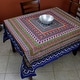 preview thumbnail 14 of 22, Cotton Inspiring Floral Tablecloth Collection 70 x 70 in - Blue Orange