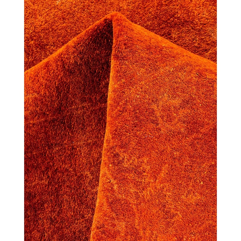 Fine Vibrance, One-of-a-Kind Hand-Knotted Area Rug - Orange, 6' 3" x 9' 3" - 6' 3" x 9' 3"