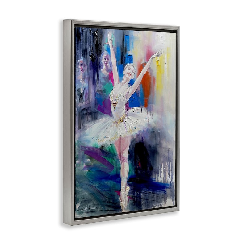 Stupell Bold Ballerina Abstraction Framed Floater Canvas Wall Art Design By Lucille Lee