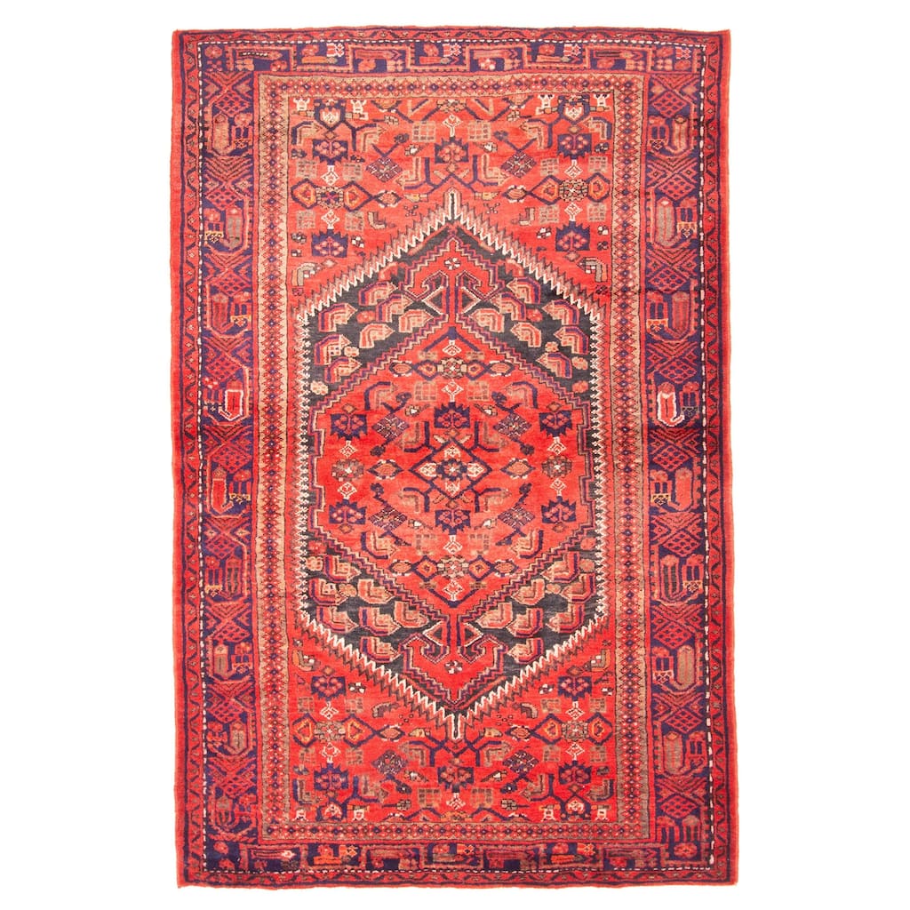 ECARPETGALLERY Hand-knotted Andelz Red Wool Rug - 4'8 x 7'3