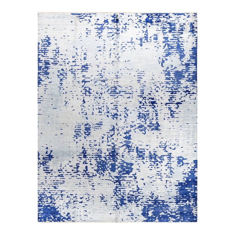 Modern One-of-a-Kind Handmade Area Rug - Gray, 9' 1" x 11' 10" - 9' 1" x 11' 10"