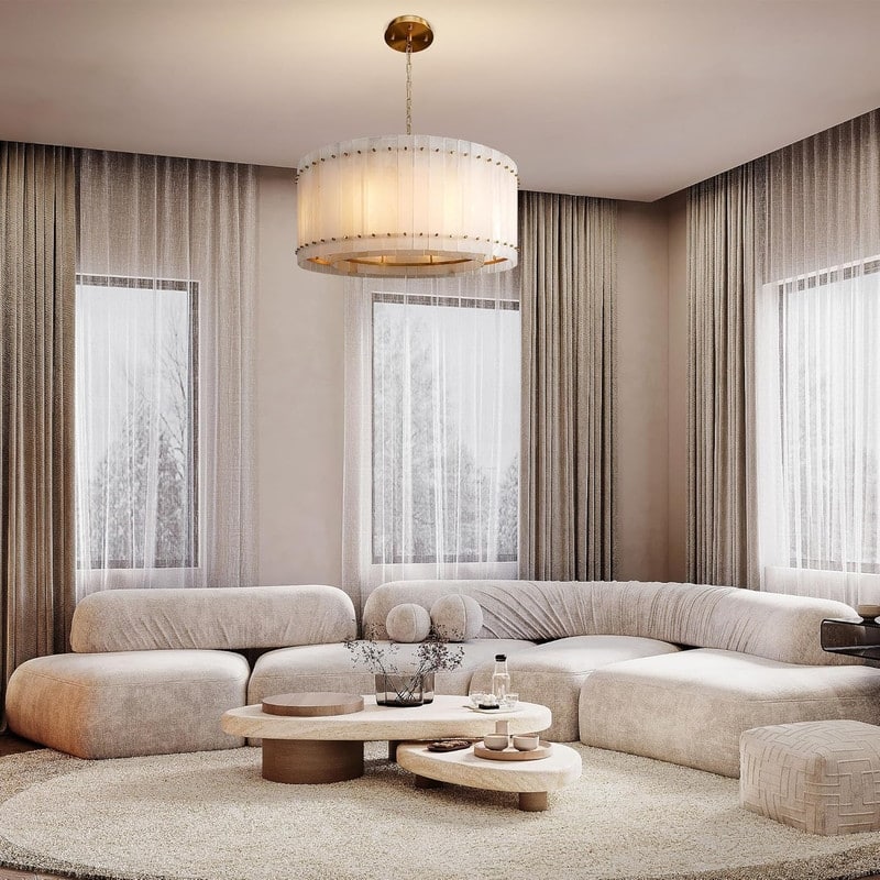 KAYLA Modern Chandelier 54 in Alabaster Chandelier