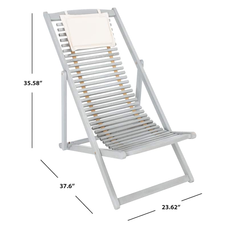 SAFAVIEH Outdoor Makena Relax Chair with Pillow (Set of 2) - 24W x 39D x 38H