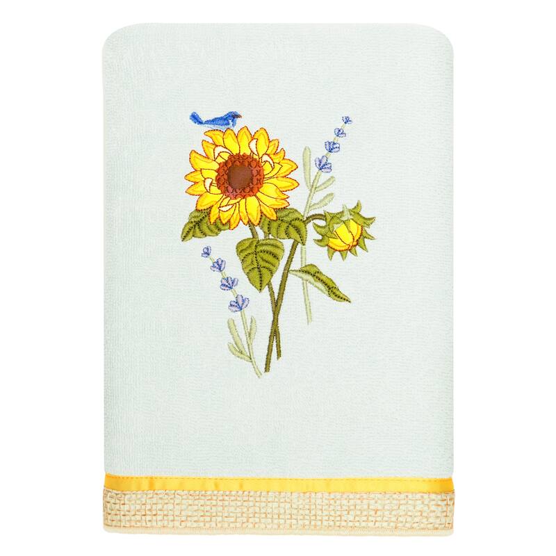 Authentic Hotel and Spa Turkish Cotton Girasol 3PC Embellished Bath and Hand Towel Set