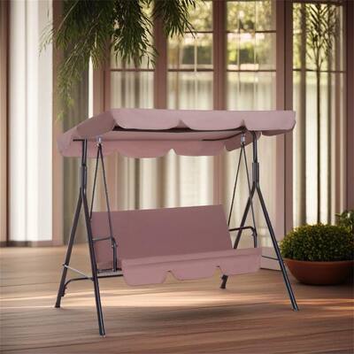 3-Seat Outdoor Patio Swing Chair with Removable Cushion