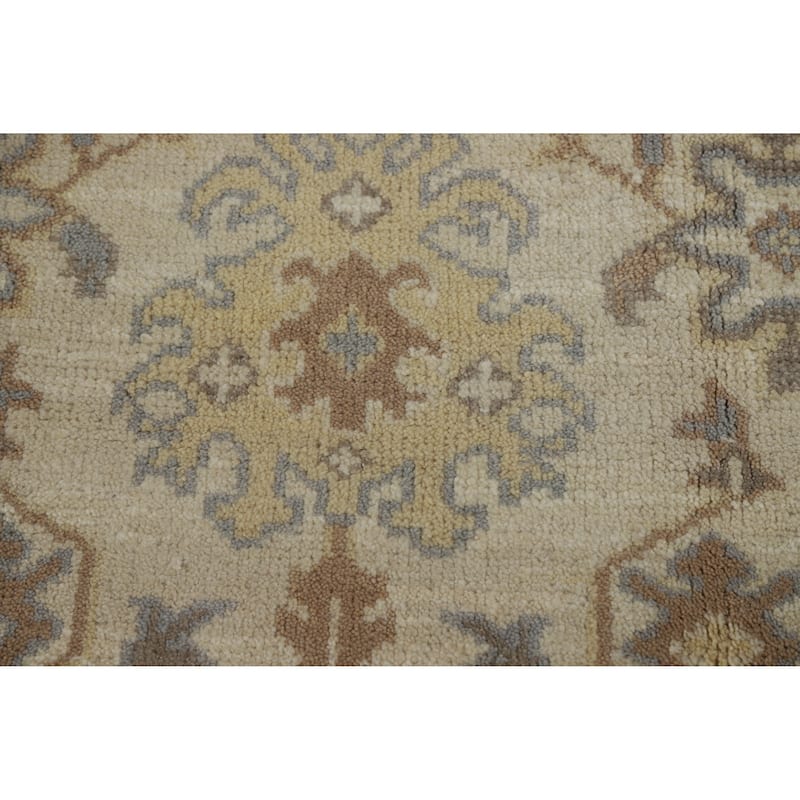 Earth Tone Oushak Indian Area Rug Handmade Bedroom Wool Carpet - 6'2" x 8'9"