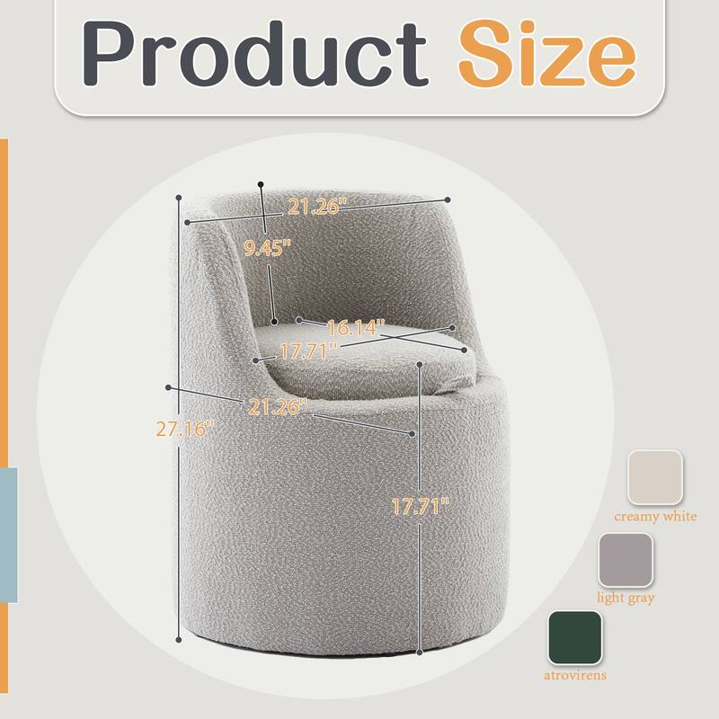 Boucle Make-Up/Vanity Stool, Hiden Storage Space, Stylish Appearance