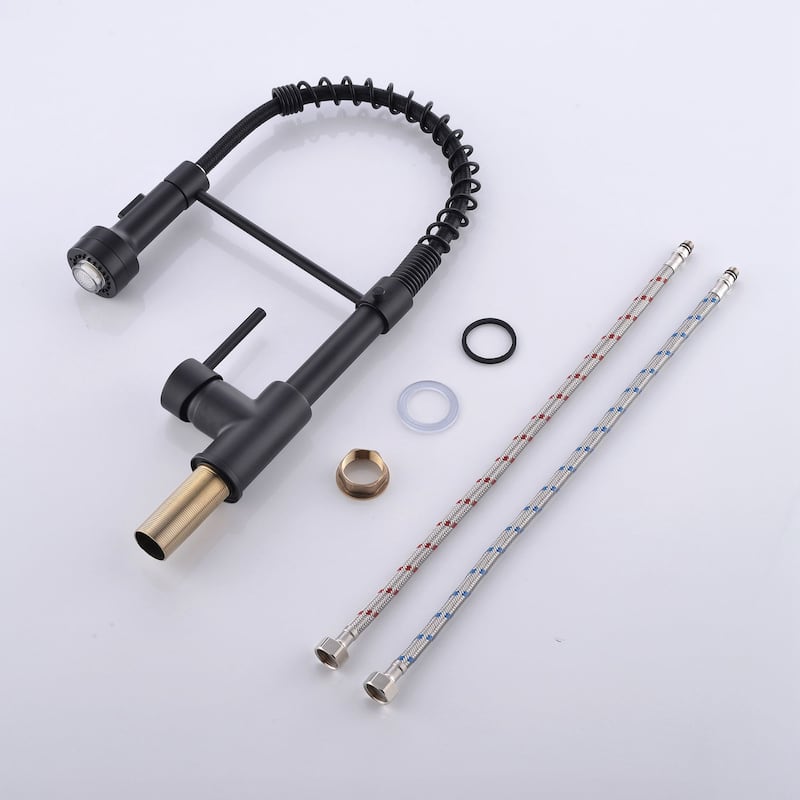 Matte Black LED Light Kitchen Faucet Single Handle