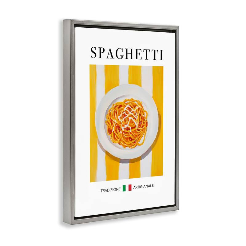 Stupell Traditional Spaghetti Pasta Framed Floater Canvas Wall Art Design By Andreas Magnusson