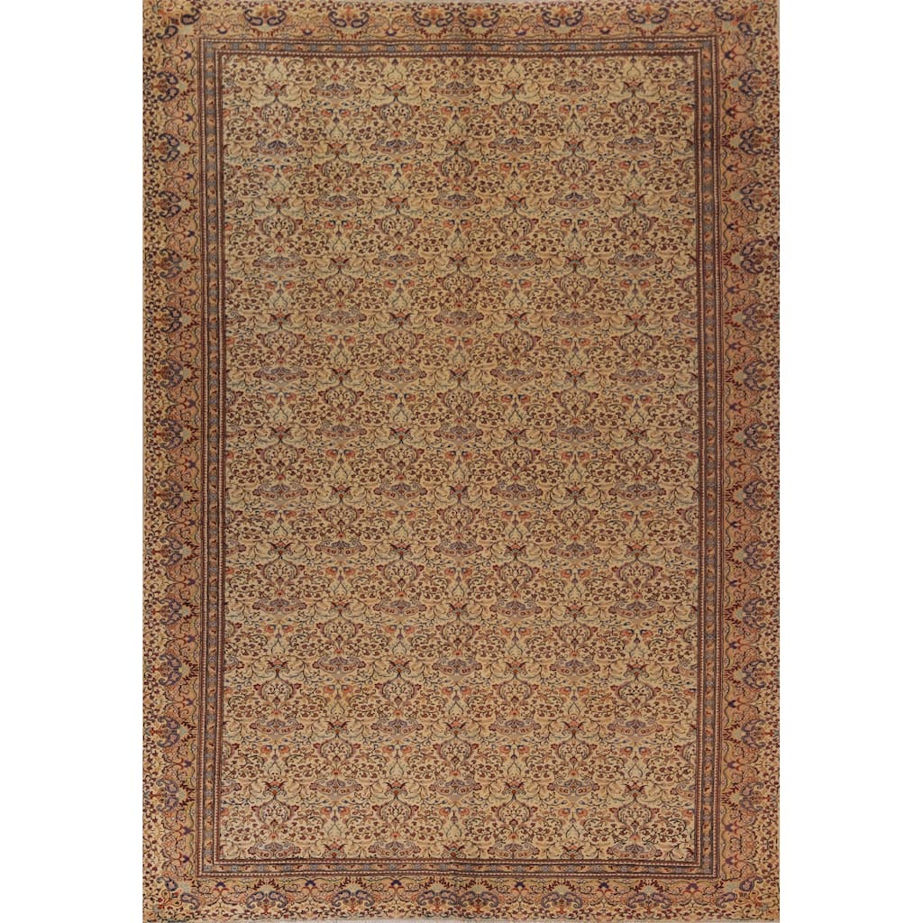 Floral Anatolian Oriental Vintage Rug Handmade Wool Carpet - 9'5" X 12'8"