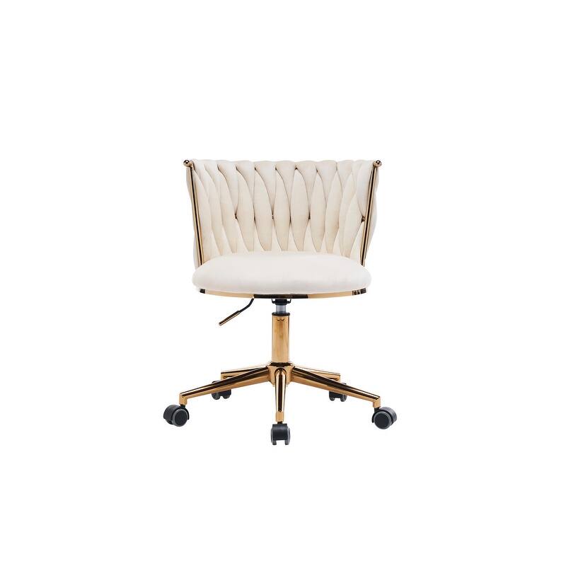 Modern/Luxury Upholstered Adjustable Swivel Office Chair with Wheels