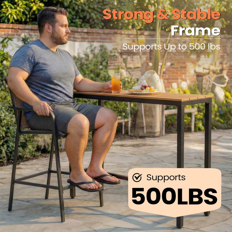 Pellebant Outdoor Bar Height Barstools Patio Bar Stools Chairs - 22.5 " D x 21.3 " W x 44 " H