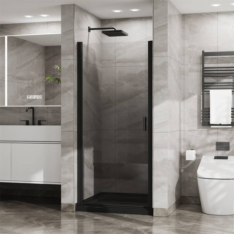 34"x72" Pivot Shower Door,1/4 " Thick Tempered Glass Swing Shower Door