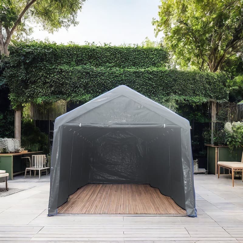 10 ft. W x 20 ft. D x 9.4 ft. H Iron Portable Carport