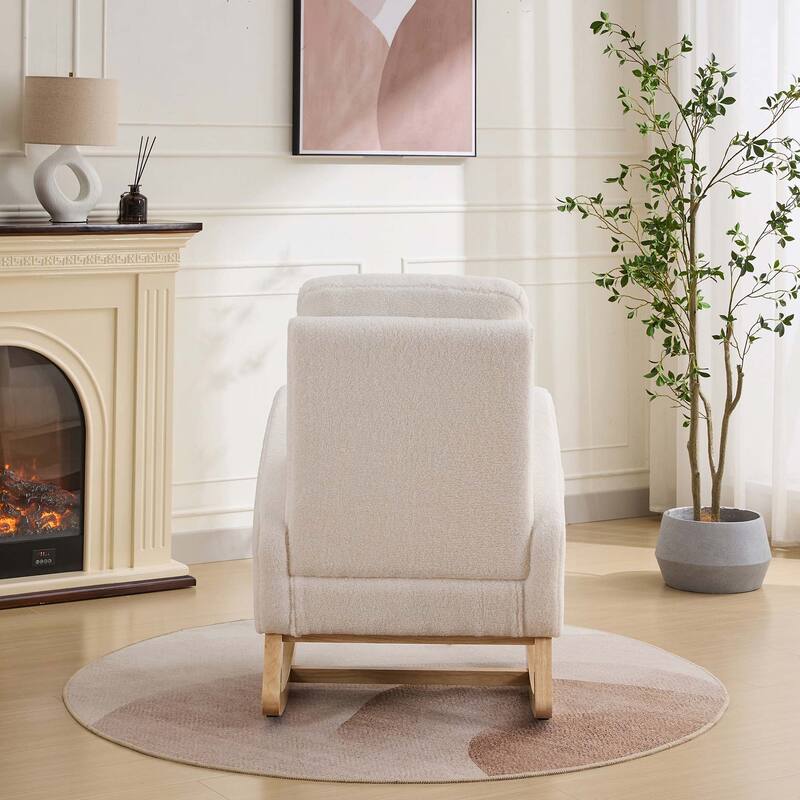 27.2"W Rocking Chair with High Back and Side Pocket