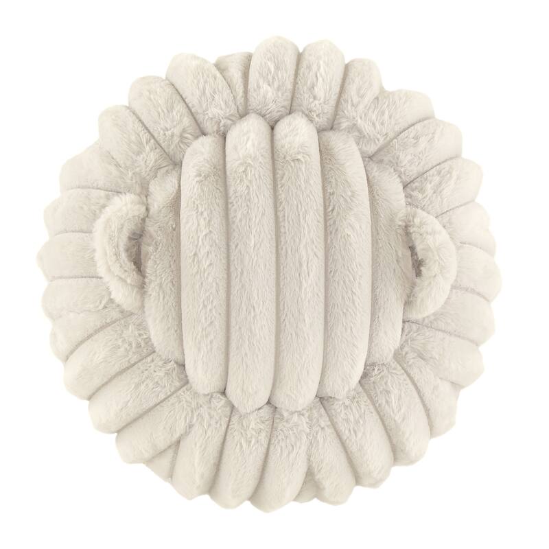 Yerba Plush Furry Channel Fabric Storage Ottoman by iNSPIRE Q Modern