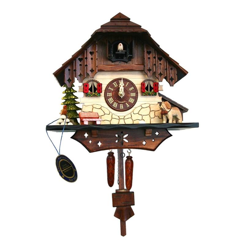 13" Engstler Battery-Operated Dog Cuckoo Wall Clock
