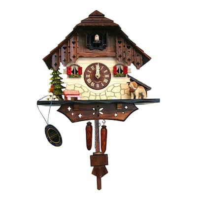 13" Engstler Battery-Operated Dog Cuckoo Wall Clock
