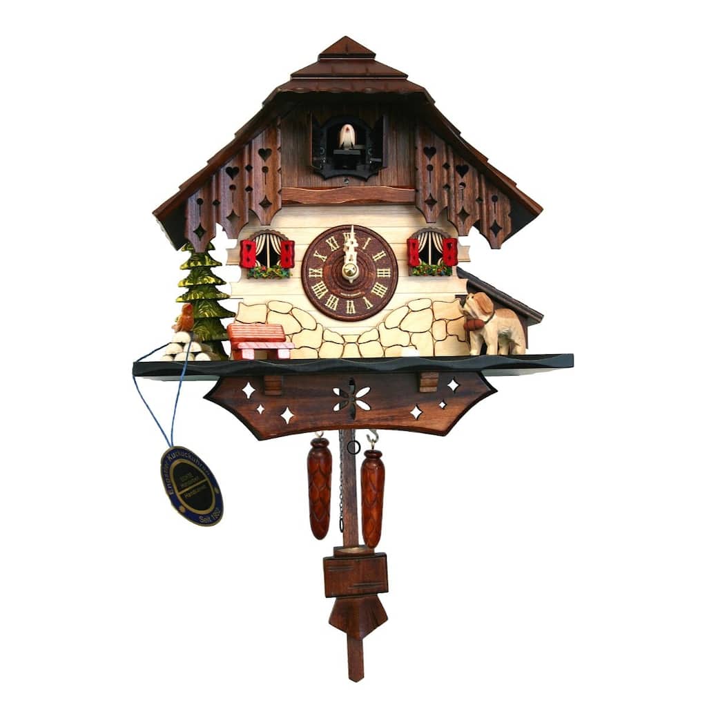 13" Engstler Battery-Operated Dog Cuckoo Wall Clock