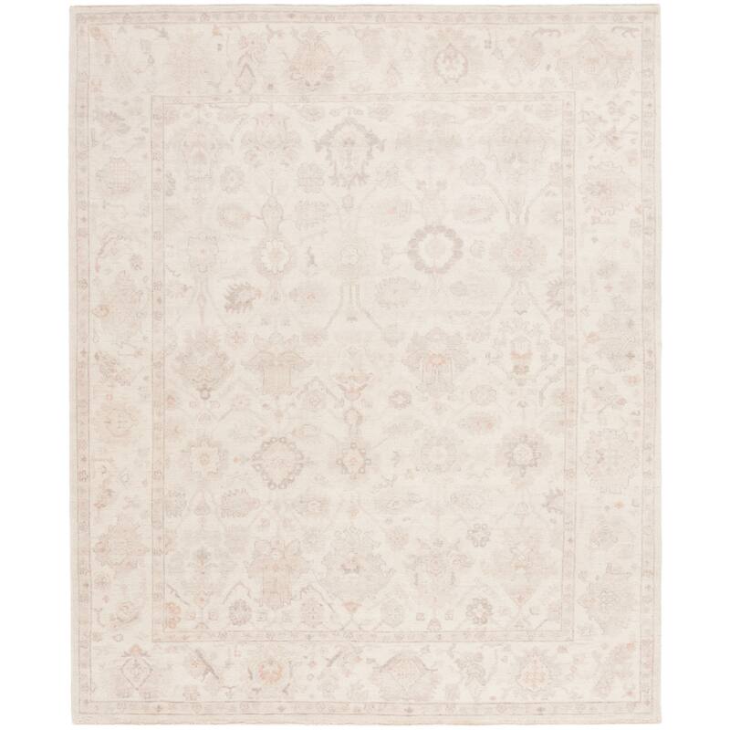 SAFAVIEH Couture Hand-Knotted Oushak Marg Traditional Wool Rug - 8' x 10' - Beige/Light Grey