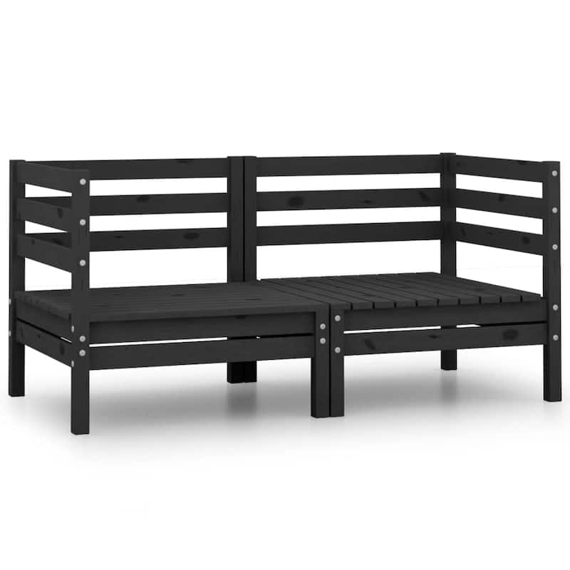 vidaXL Patio Loveseat Outdoor Patio 2-Seater Sofa for Garden Solid Wood Pine - 25" x 25" x 24.6"