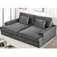 preview thumbnail 10 of 13, 94.49''W Velvet Square arms Oversized Sofa / twin-sized Sofa Bed Grey