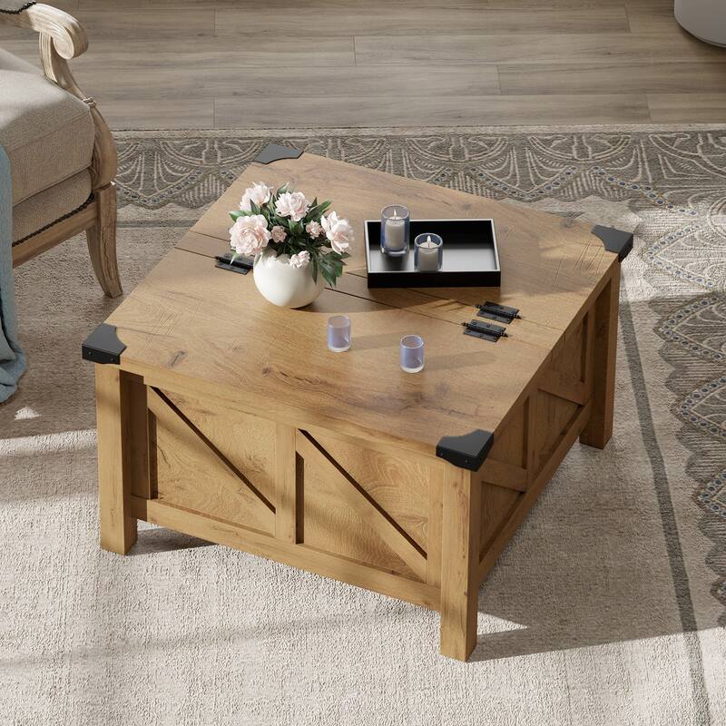 WAMPAT Modern Farmhouse Coffee Table