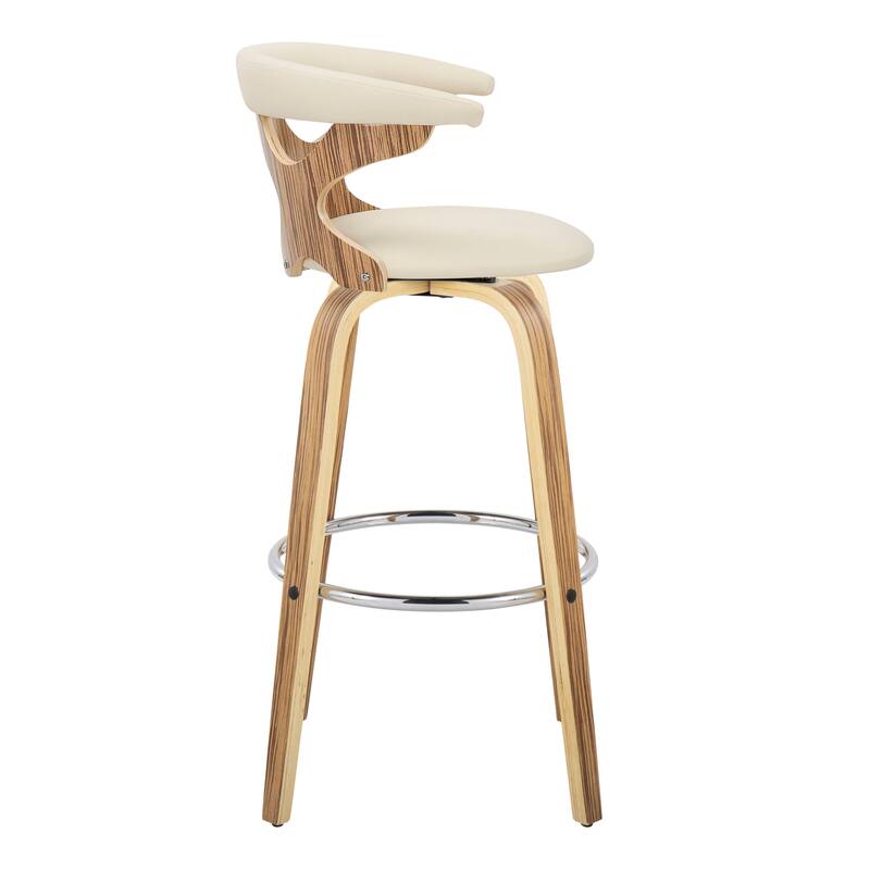 Carson Carrington Viby 30" Fixed-Height Bar Stool with Bent Wood Legs & Round Footrest (Set of 2)