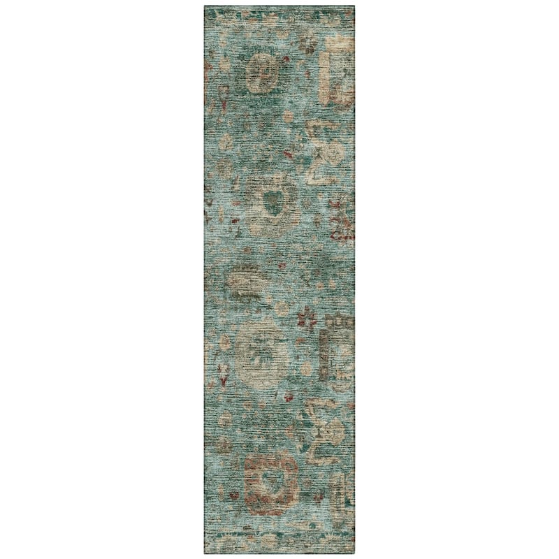 Machine Washable Indoor/ Outdoor Vintage Traditional Chantille Rug