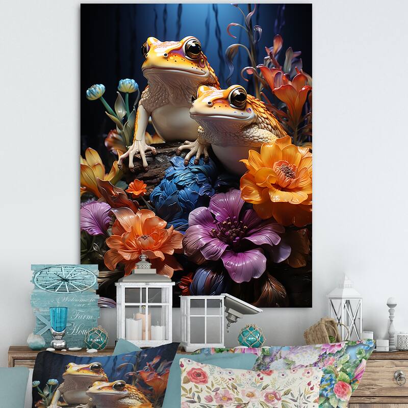 Designart "Fantasy Frog Kingdom I" Frogs & Toadswall Art