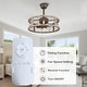 preview thumbnail 5 of 9, 18" Ceiling Fan Light, 4-Light Farmhouse Antique Wood Light, Quiet Motor w 3 Speed & Aged Steel Frame for Bedroom, Dining Room