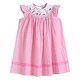 preview thumbnail 1 of 2, Pink Striped Flamingo Smocked Bishop Baby Dress