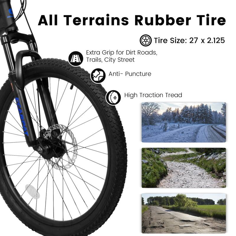 27.5 Inch Full Suspension Mountain Bike,Front and Rear Dual Shock Absorbers,Mechanical Disc Brakes,21-Speed