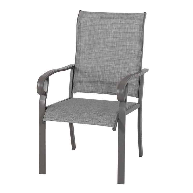 Outdoor 5-Piece Dining Set, Textilene Fabric Chairs and 37'' Square Dining Table - 37 inches table