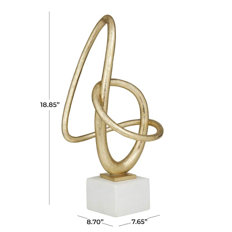 Gold Polystone Swirl Abstract Decorative Sculpture