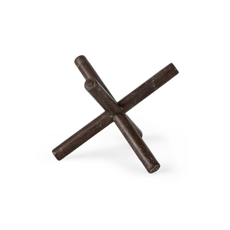 Rustic Metal X Decorative Sculpture - 6"W x 6"D x 5"H