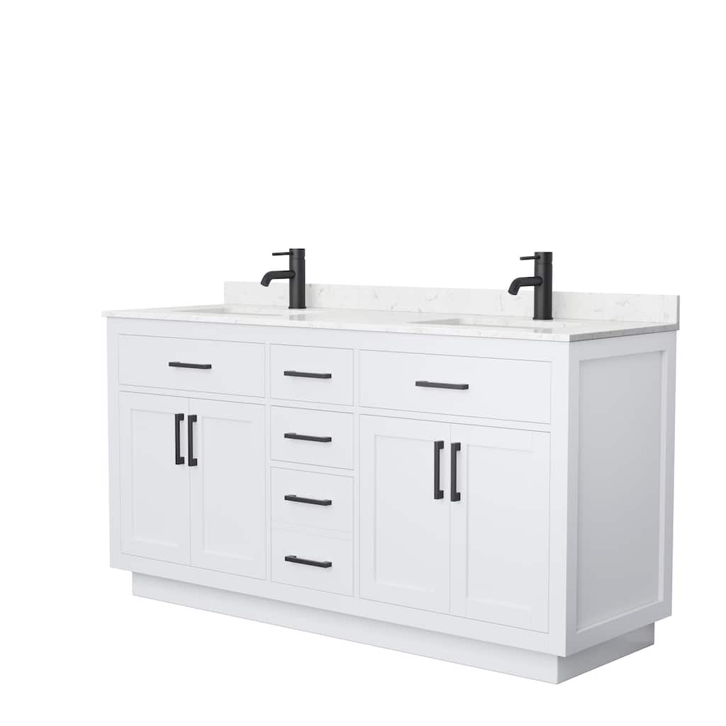 Beckett TK 66-inch Double Vanity, Cultured Marble Top