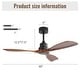 preview thumbnail 4 of 189, Sofucor 42"/48"/ 52"/60"Noiseless Walnut Wood Ceiling Fan with Remote Control, Integrated Light Optional