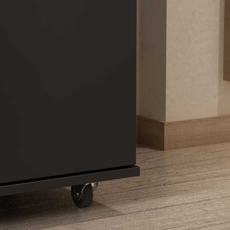 Kerrogee Tall Shoe Cabinet with Doors, 8-Tier Shoe Storage with Wheel - 15.7"W x 23.6"L x 70.9"H