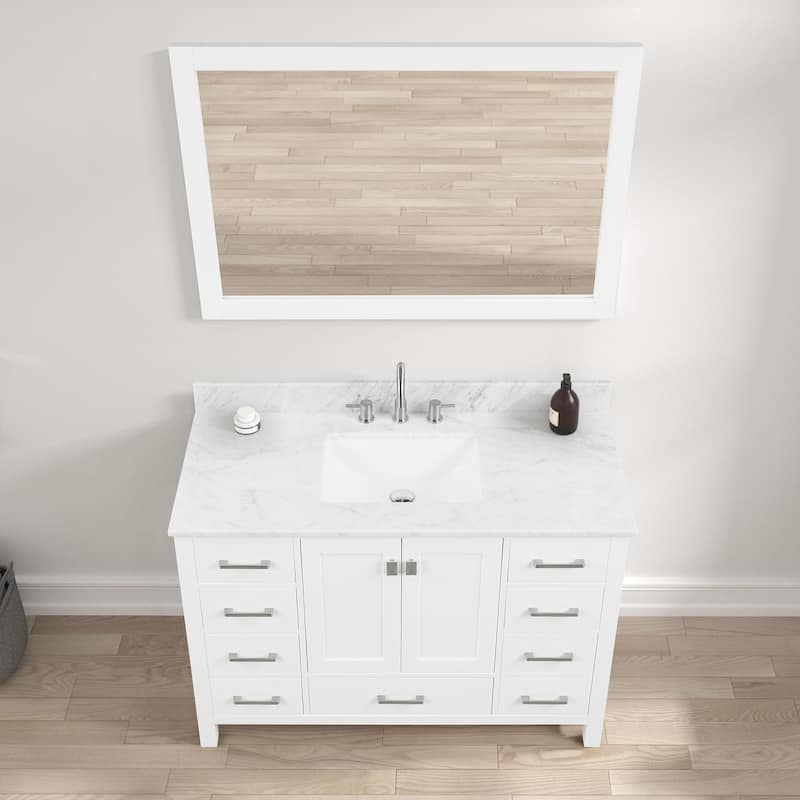 Blossom Geneva 48" Freestanding Bathroom Vanity with Marble Top & Sink